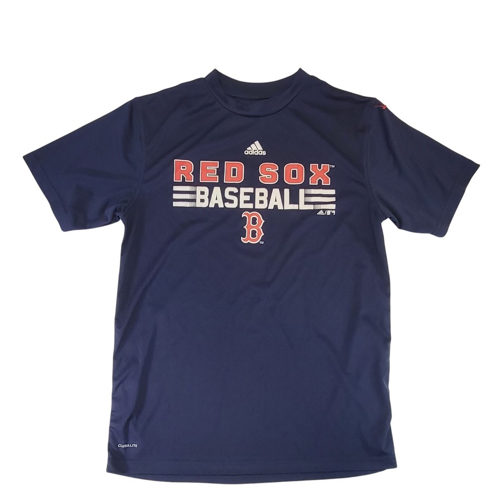 Adidas Red Sox‎ Baseball MLB Graphic T-Shirt Youth L Large 14/16 Navy Blue
